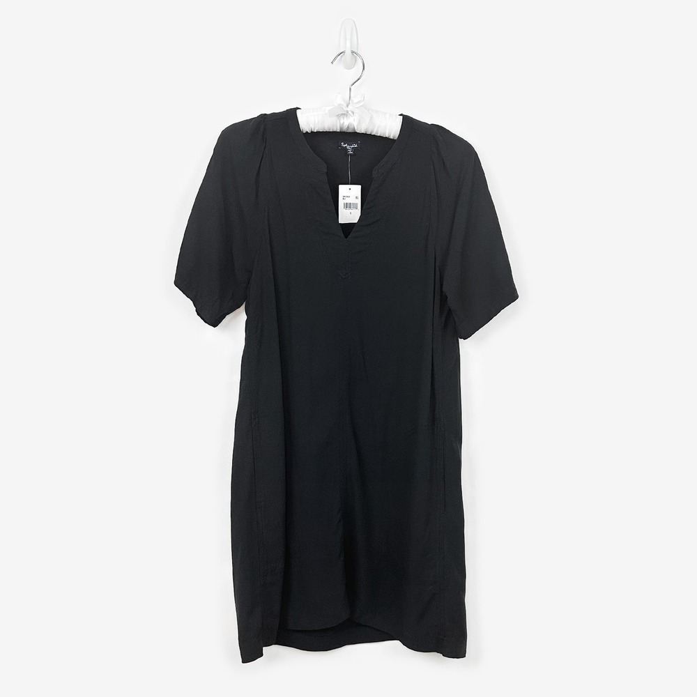Splendid Shift Dress Size S Black Pockets Casual Minimalist Normcore